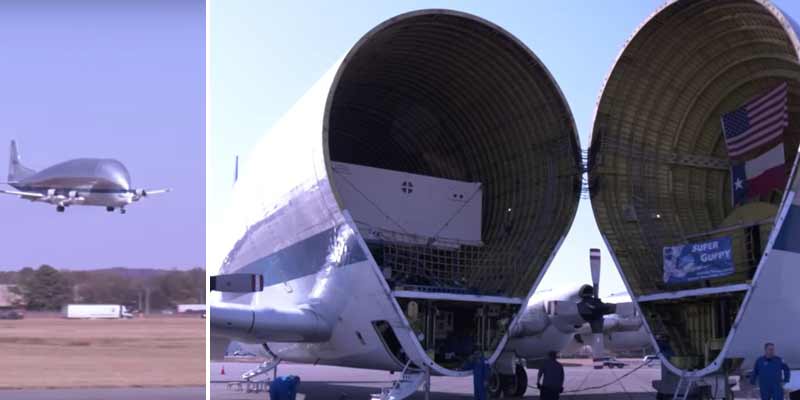 Viendo aterrizar el curioso avión Super Guppy de la NASA