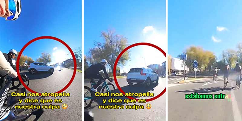 Un ciclista publica este video: "Casi nos atropella y era su culpa!"