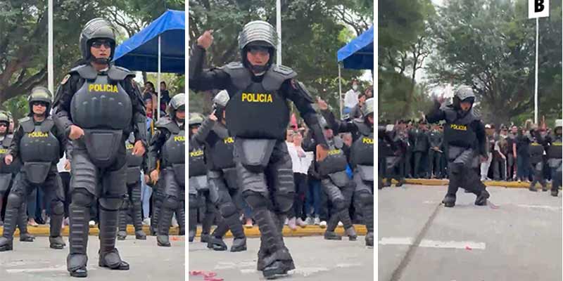 Mientras tanto en Perú, ¡los policías bailongos!