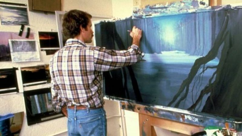Muchos decorados de la de la trilogía original de Star Wars eran decorados usando la técnica de matte painting